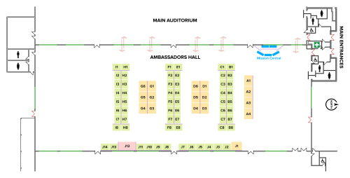 Click for full size map of the Ambassadors Hall